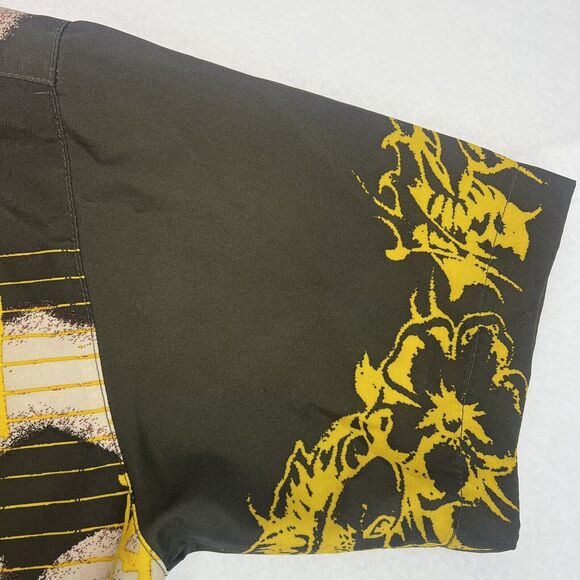 VTG Y2K Utility Brand Dragon Shirt Youth 9/10 Button Down Brown/Yellow RARE - Picture 6 of 14